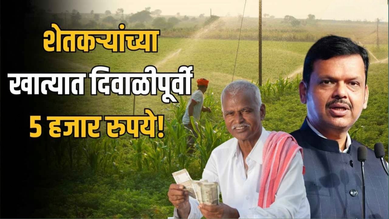 मुख्यमंत्र्यांची मोठी घोषणा: महाराष्ट्रातील दुष्काळग्रस्त शेतकऱ्यांना दिवाळीपूर्वी ५ हजार रुपयांची अग्रीम मदत
