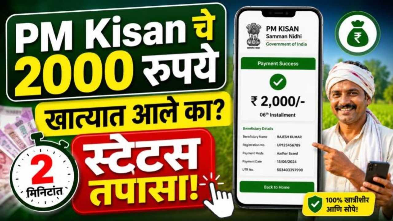 पीएम किसान योजना: पुढील २,००० रुपयांचा हप्ता कधी जमा होणार आणि लाभार्थी स्थिती कशी तपासावी Pm Kisan 2000 Hapta Kadhi Milnar